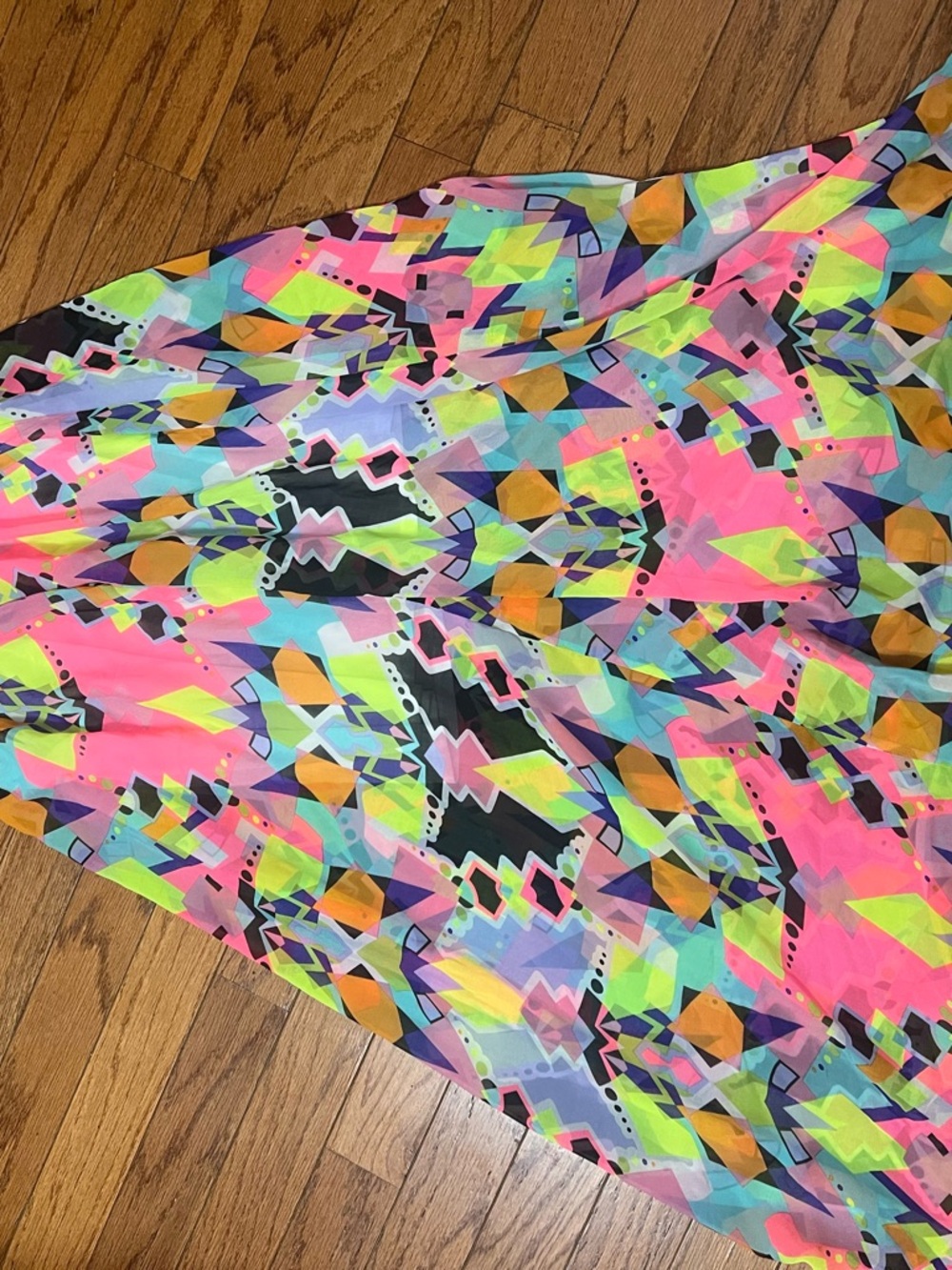 Truly Me Neon Geo-Print Maxi Dress - Pink, Green, Yellow, Blue, Orange, Black